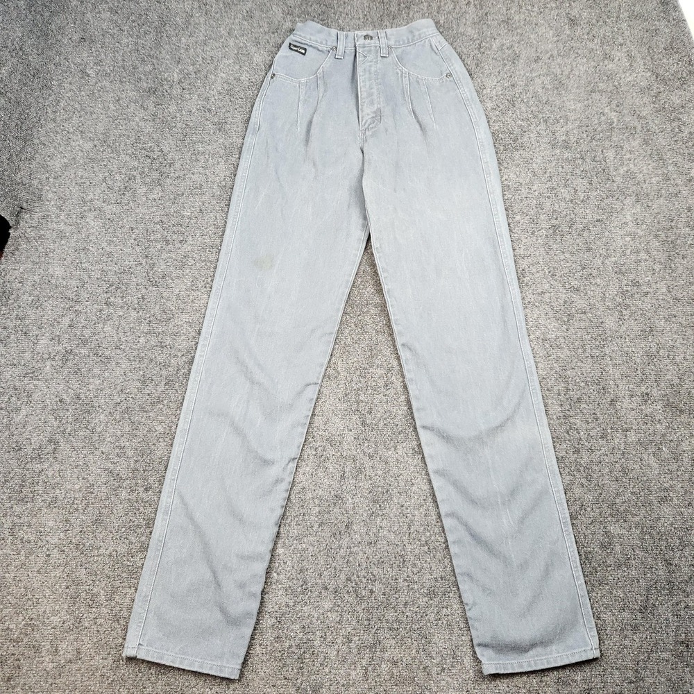 Vintage Wrangler Jeans Womens 5/6x36 Light Wash Pleated Front High Waist USA 90s